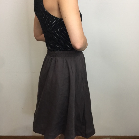 NWT Selected Femme French Brown Skater Midi Skirt - Picture 3 of 8